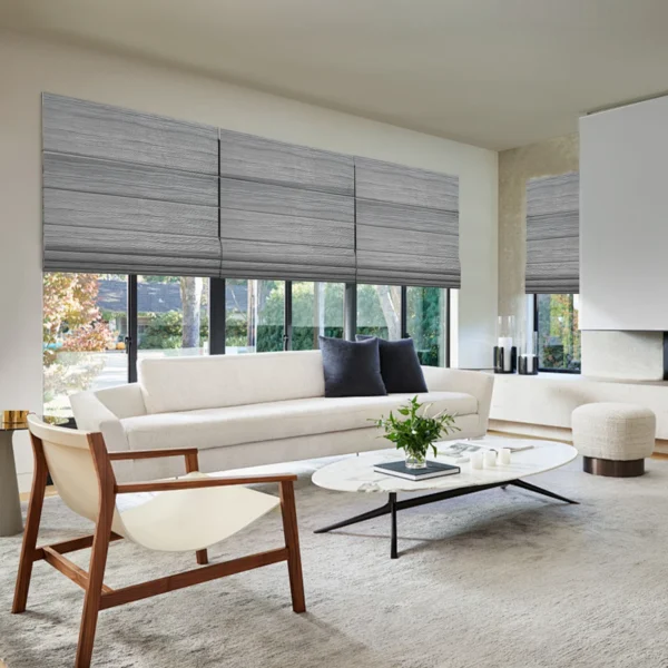 Roman Blinds Riyadh Elegant Fabric Window Blinds Motorised Control